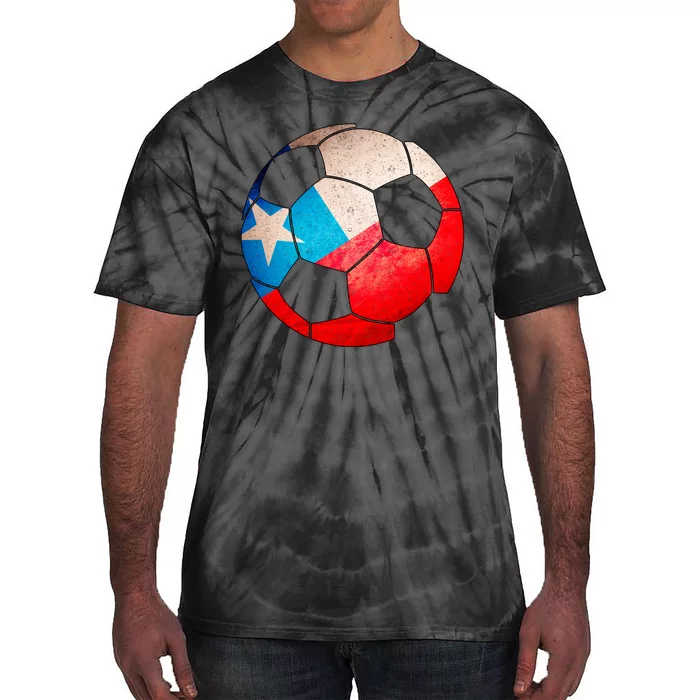 Chile Soccer Ball Flag Tie-Dye T-Shirt