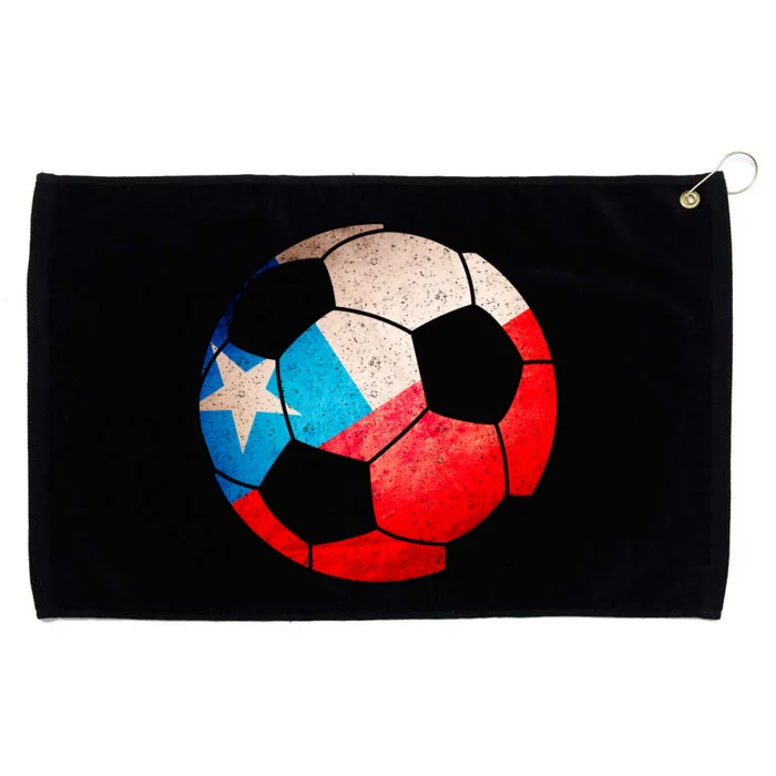 Chile Soccer Ball Flag Grommeted Golf Towel