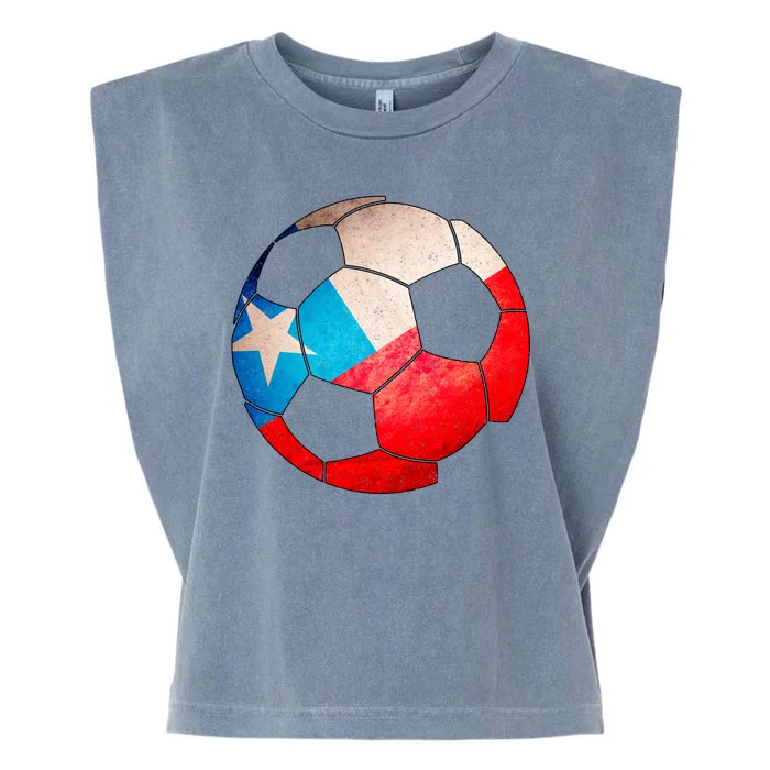 Chile Soccer Ball Flag Garment-Dyed Women's Muscle Tee