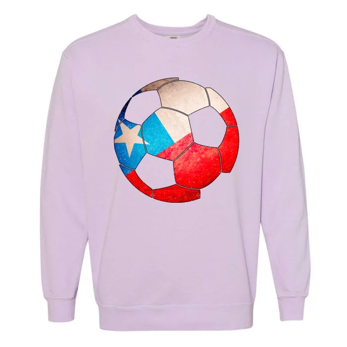 Chile Soccer Ball Flag Garment-Dyed Sweatshirt