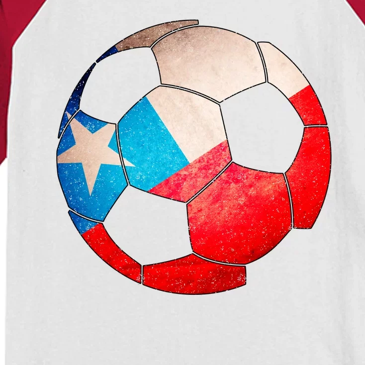 Chile Soccer Ball Flag Kids Colorblock Raglan Jersey