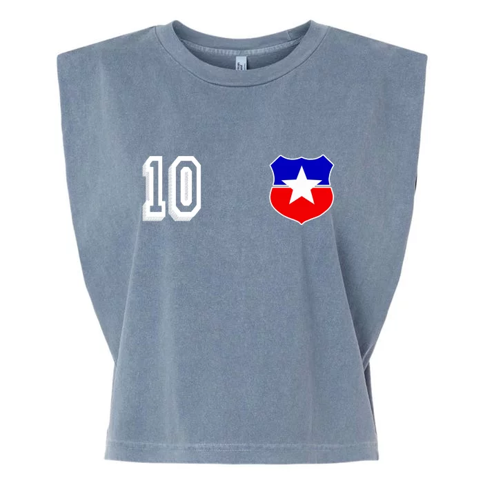 Chile Soccer La Roja Jersey Number 10 Garment-Dyed Women's Muscle Tee