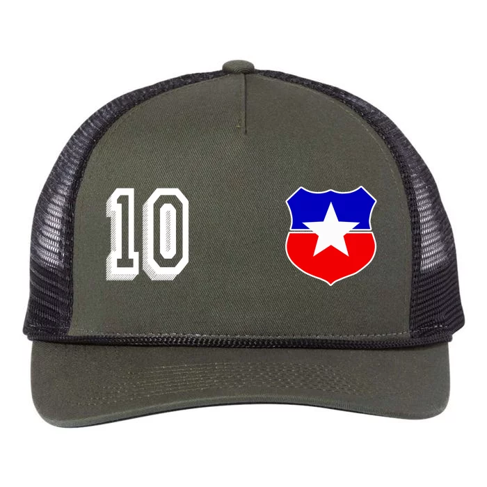 Chile Soccer La Roja Jersey Number 10 Retro Rope Trucker Hat Cap