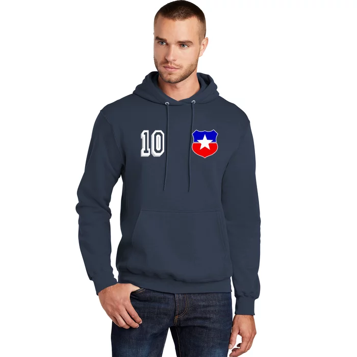 Chile Soccer La Roja Jersey Number 10 Hoodie