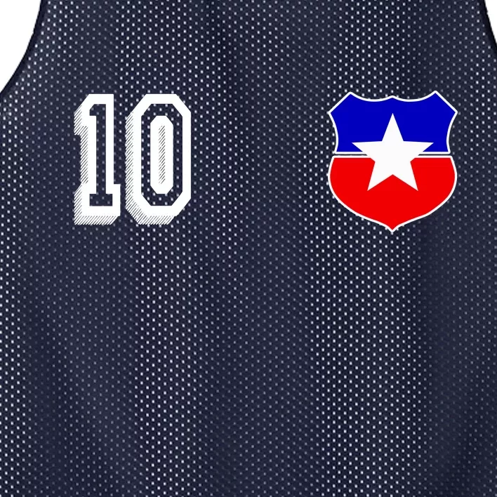 Chile Soccer La Roja Jersey Number 10 Mesh Reversible Basketball Jersey Tank