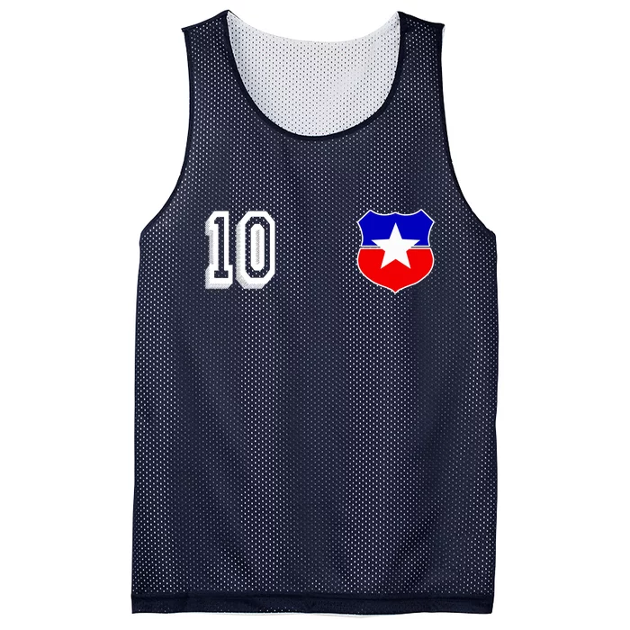 Chile Soccer La Roja Jersey Number 10 Mesh Reversible Basketball Jersey Tank