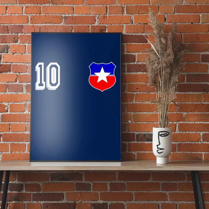 Chile Soccer La Roja Jersey Number 10 Poster