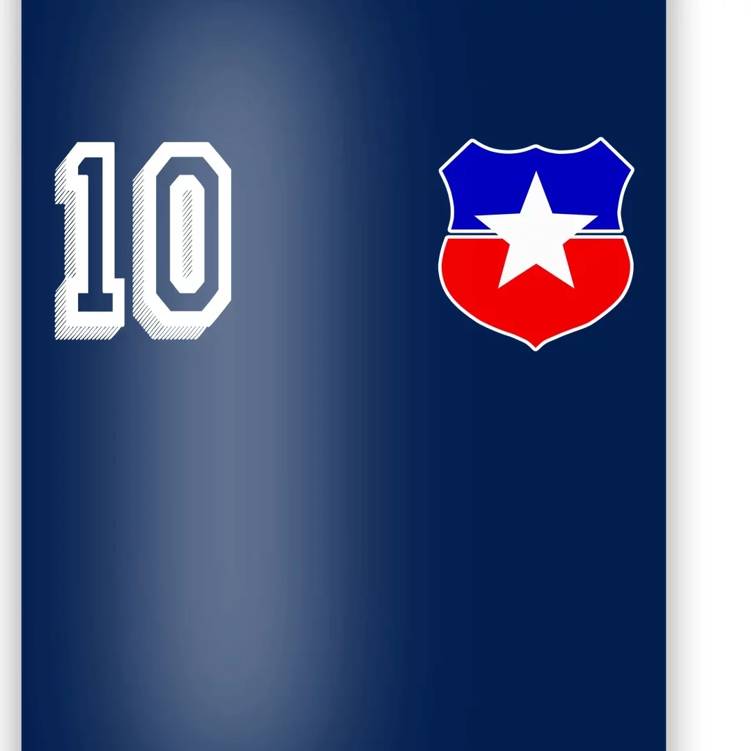 Chile Soccer La Roja Jersey Number 10 Poster