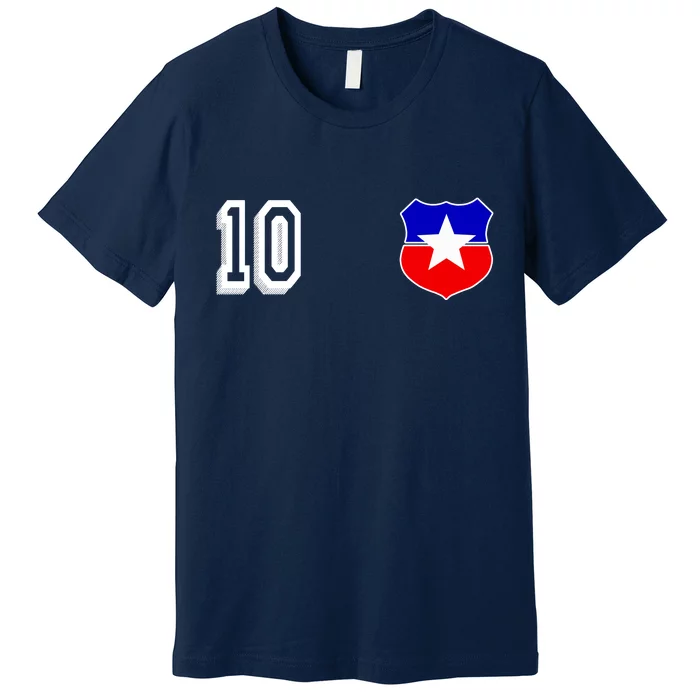 Chile Soccer La Roja Jersey Number 10 Premium T-Shirt