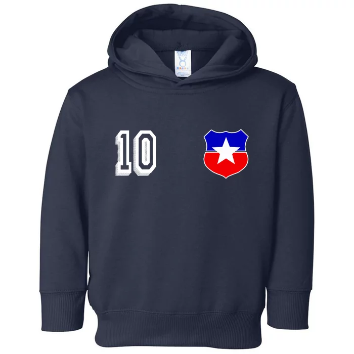 Chile Soccer La Roja Jersey Number 10 Toddler Hoodie