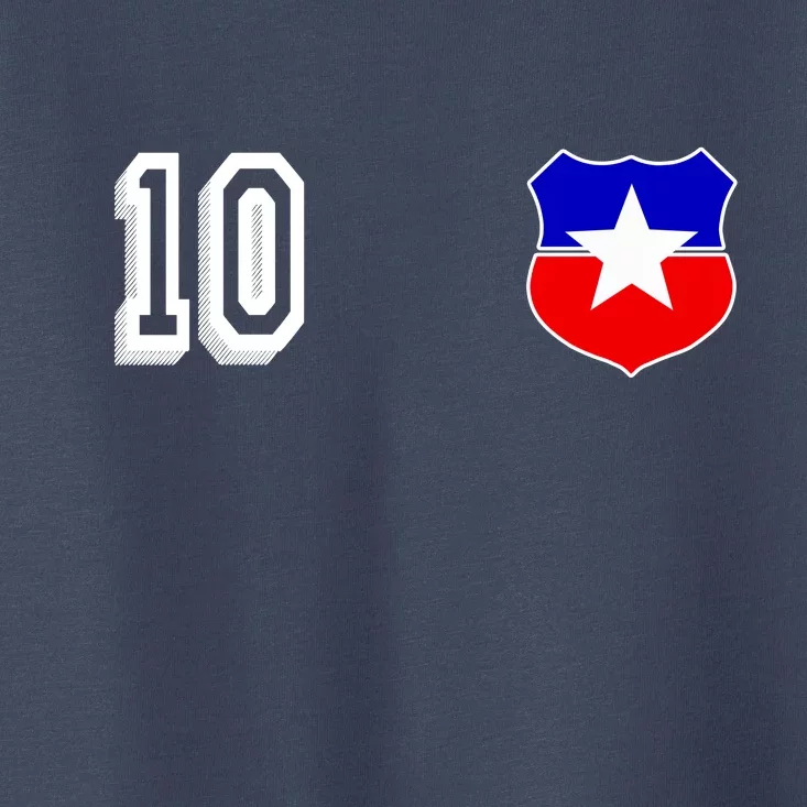 Chile Soccer La Roja Jersey Number 10 Toddler T-Shirt