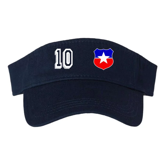 Chile Soccer La Roja Jersey Number 10 Valucap Bio-Washed Visor