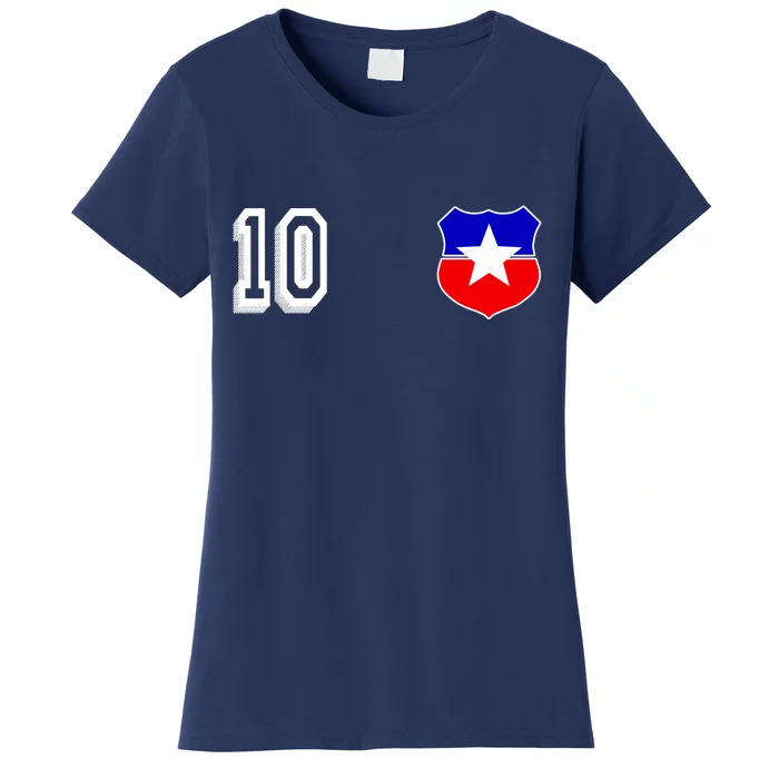 Chile Soccer La Roja Jersey Number 10 Women's T-Shirt