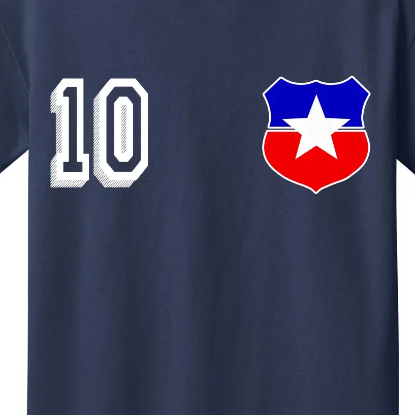 Chile Soccer La Roja Jersey Number 10 Kids T-Shirt