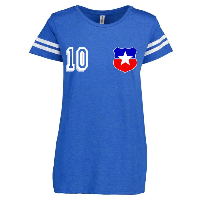 Chile Soccer La Roja Jersey Number 10 Enza Ladies Jersey Football T-Shirt