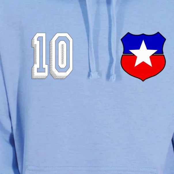 Chile Soccer La Roja Jersey Number 10 Unisex Surf Hoodie