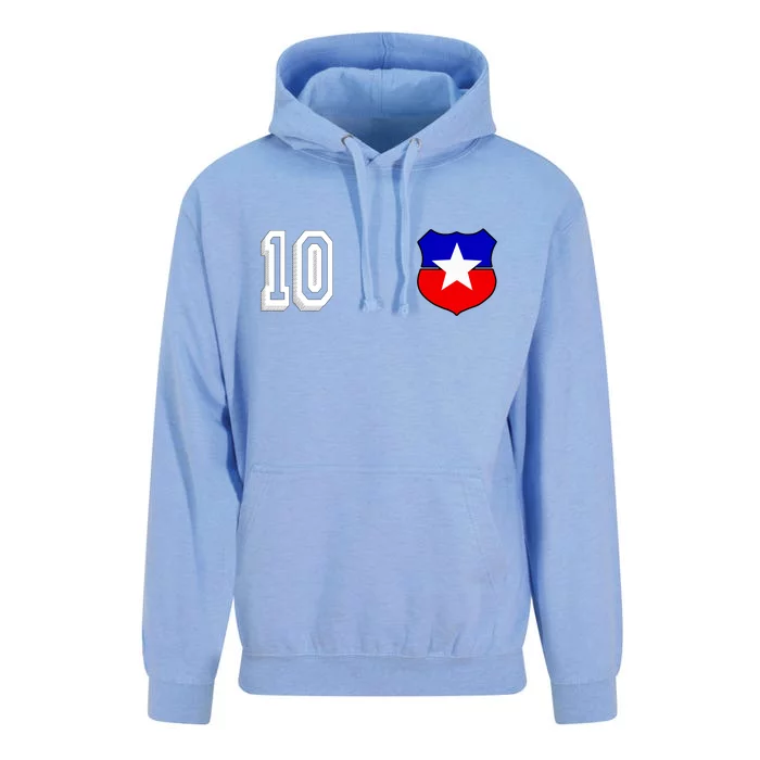 Chile Soccer La Roja Jersey Number 10 Unisex Surf Hoodie