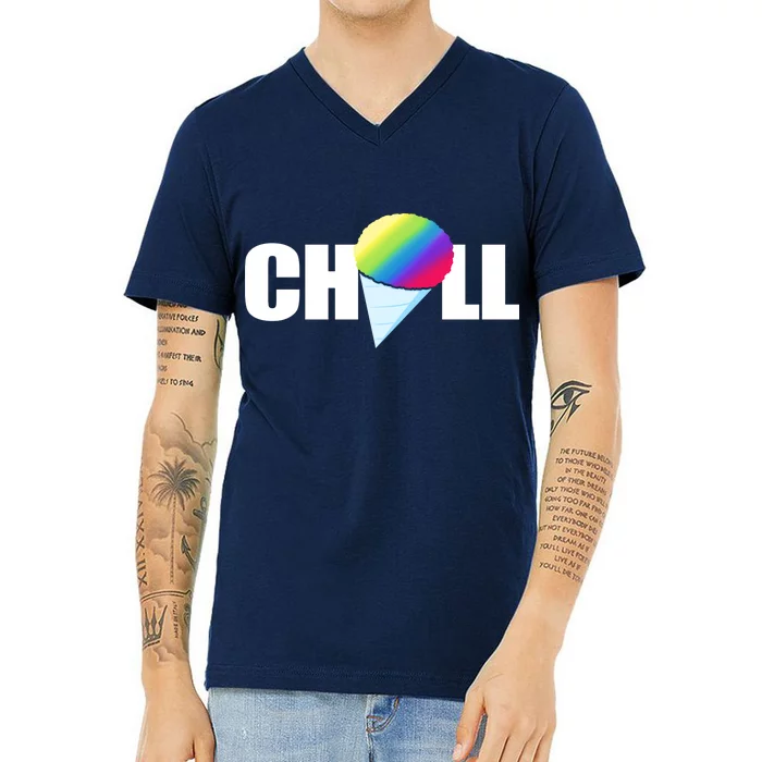 Chill Snowcone Retro V-Neck T-Shirt