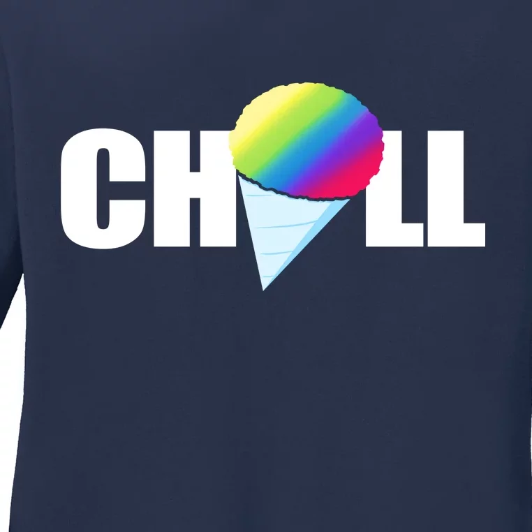 Chill Snowcone Retro Ladies Long Sleeve Shirt