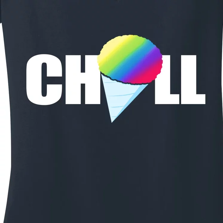 Chill Snowcone Retro Women's V-Neck T-Shirt