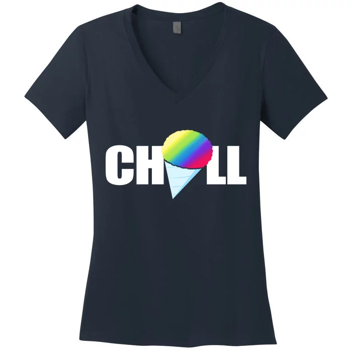 Chill Snowcone Retro Women's V-Neck T-Shirt