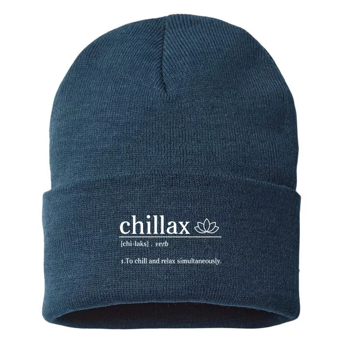 Chillax Definition Chill And Relax Simultaneously Sustainable Knit Beanie