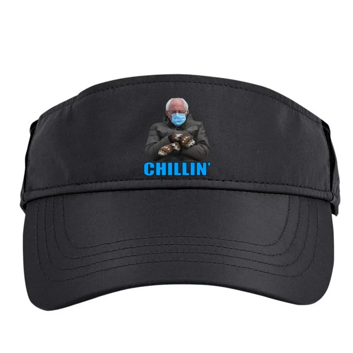 Chillin' Bernie Sanders Mittens Meme Sitting Adult Drive Performance Visor