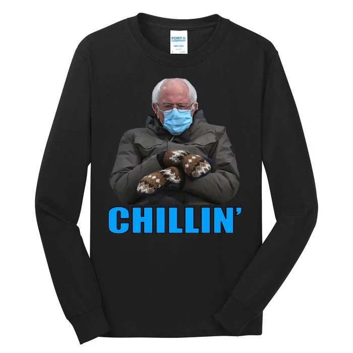 Chillin' Bernie Sanders Mittens Meme Sitting Tall Long Sleeve T-Shirt