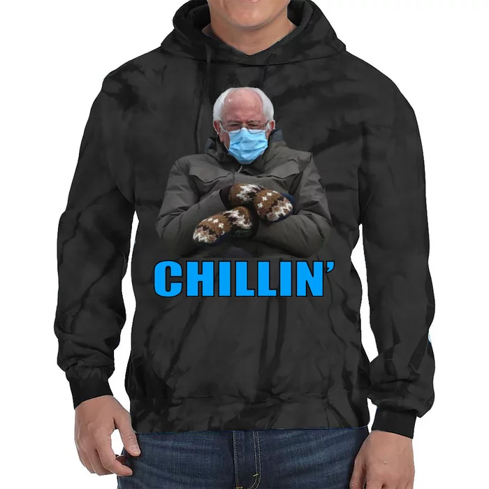 Chillin' Bernie Sanders Mittens Meme Sitting Tie Dye Hoodie