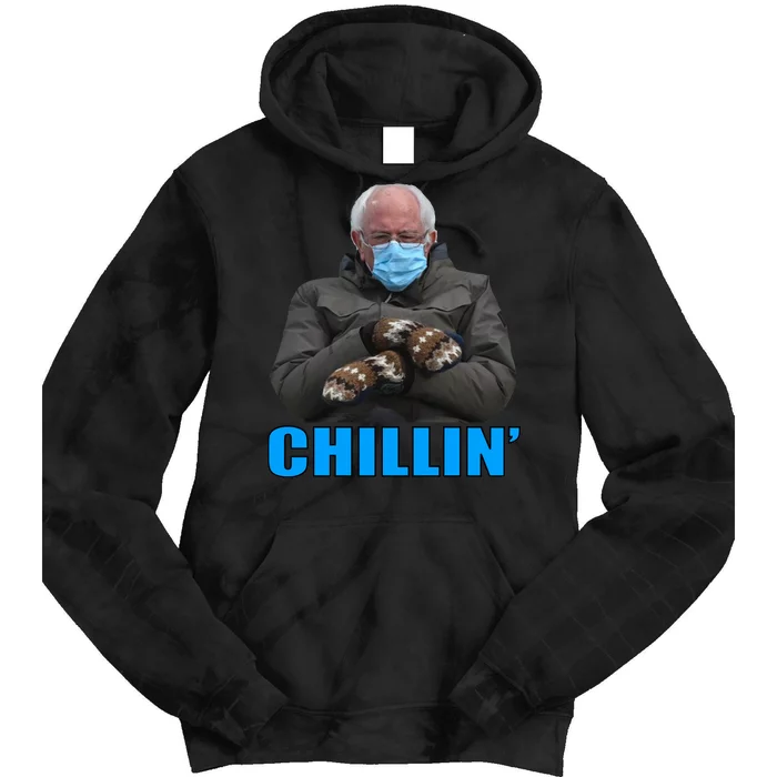 Chillin' Bernie Sanders Mittens Meme Sitting Tie Dye Hoodie