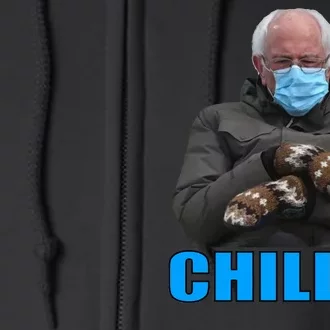 Chillin' Bernie Sanders Mittens Meme Sitting Full Zip Hoodie