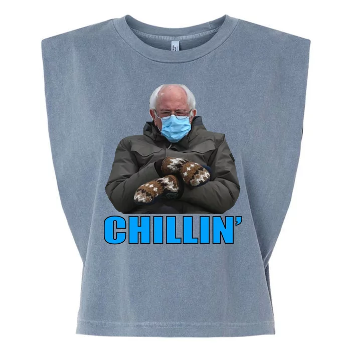 Chillin' Bernie Sanders Mittens Meme Sitting Garment-Dyed Women's Muscle Tee