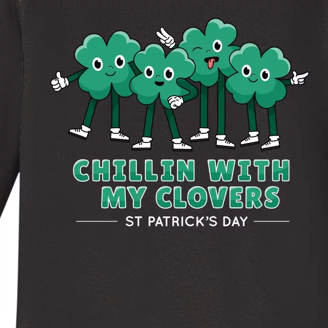 Chillin With My Clovers Baby Long Sleeve Bodysuit