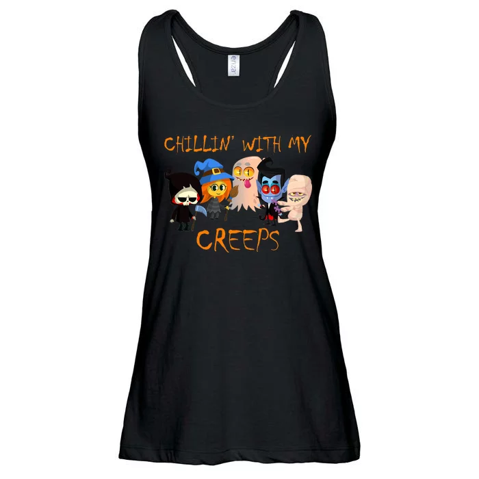 Chillin With My Creeps Ladies Essential Flowy Tank