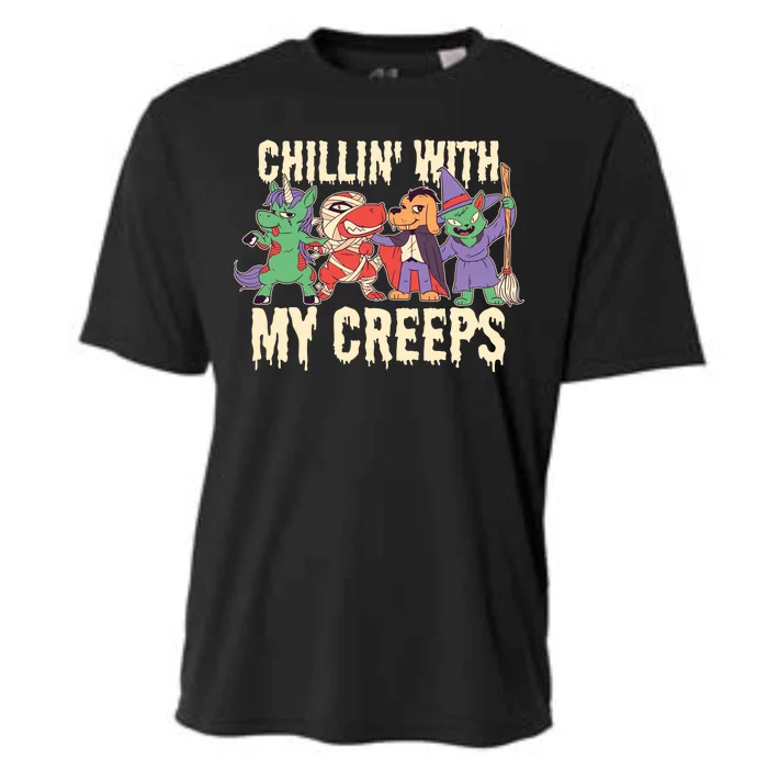 Chillin With My Creeps Halloween Animals Cooling Performance Crew T-Shirt