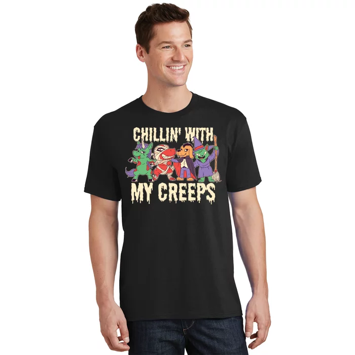 Chillin With My Creeps Halloween Animals T-Shirt