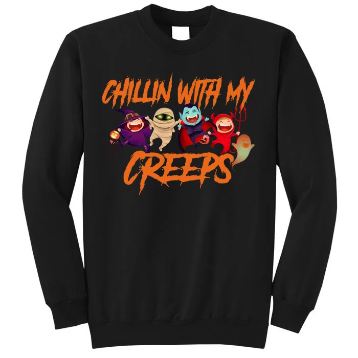 Chillin With My Creeps Spooky Monsters Tall Sweatshirt