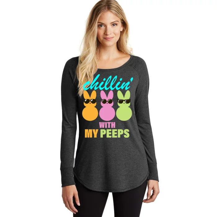 Chillin' With My Peeps Women's Perfect Tri Tunic Long Sleeve Shirt