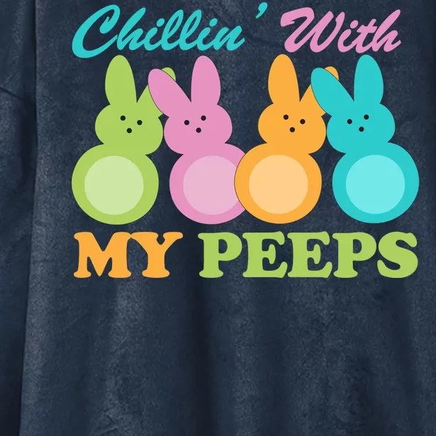 Chillin With My Peeps Easter Rabbits Hooded Wearable Blanket