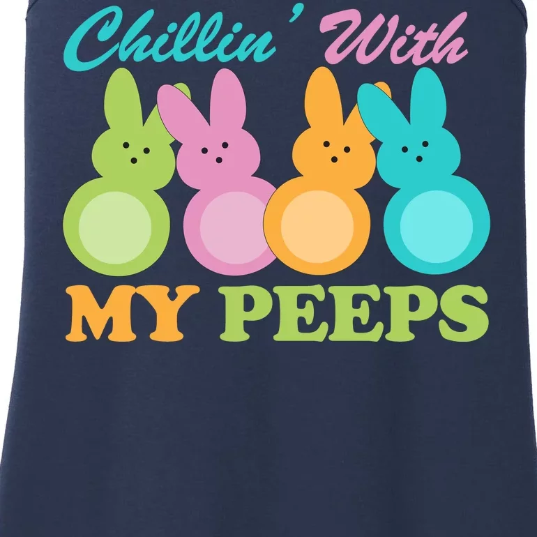 Chillin With My Peeps Easter Rabbits Ladies Essential Tank