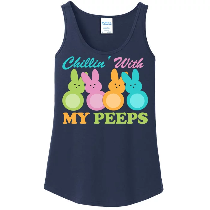 Chillin With My Peeps Easter Rabbits Ladies Essential Tank