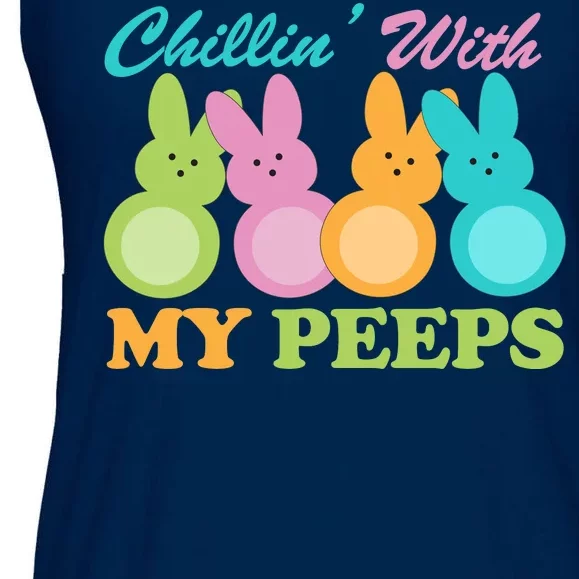 Chillin With My Peeps Easter Rabbits Ladies Essential Flowy Tank