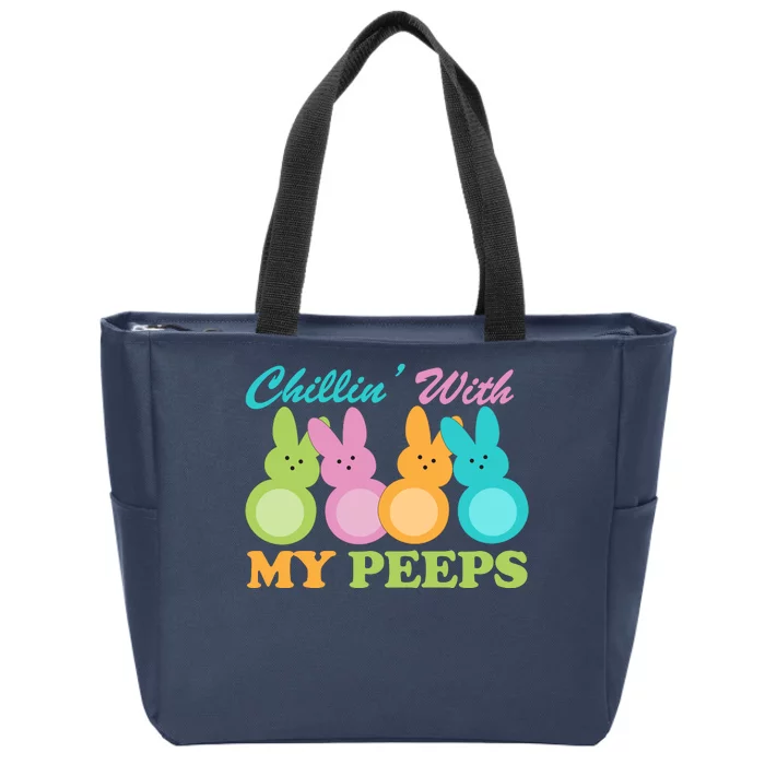 Chillin With My Peeps Easter Rabbits Zip Tote Bag