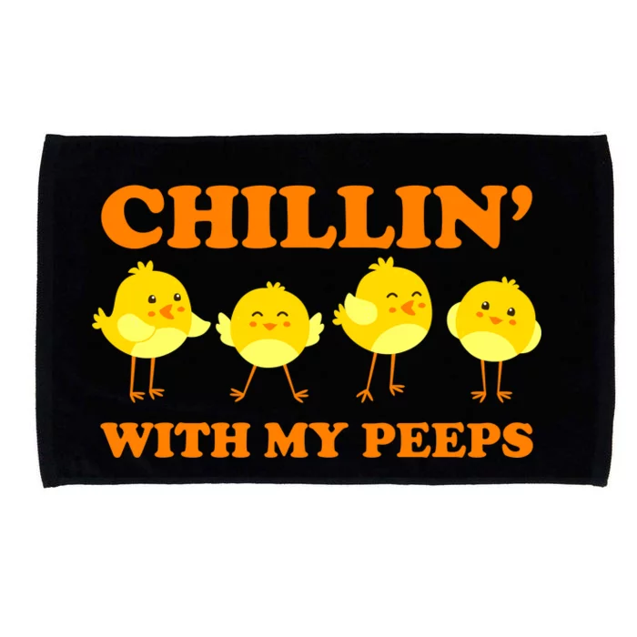 Chillin With My Peeps Funny Easter Microfiber Hand Towel