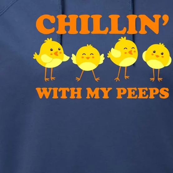 Chillin With My Peeps Funny Easter Performance Fleece Hoodie