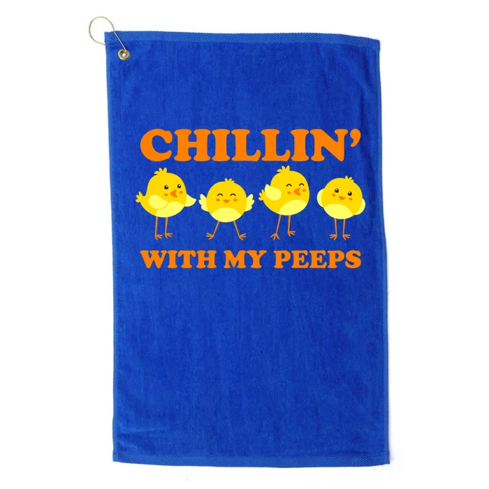 Chillin With My Peeps Funny Easter Platinum Collection Golf Towel