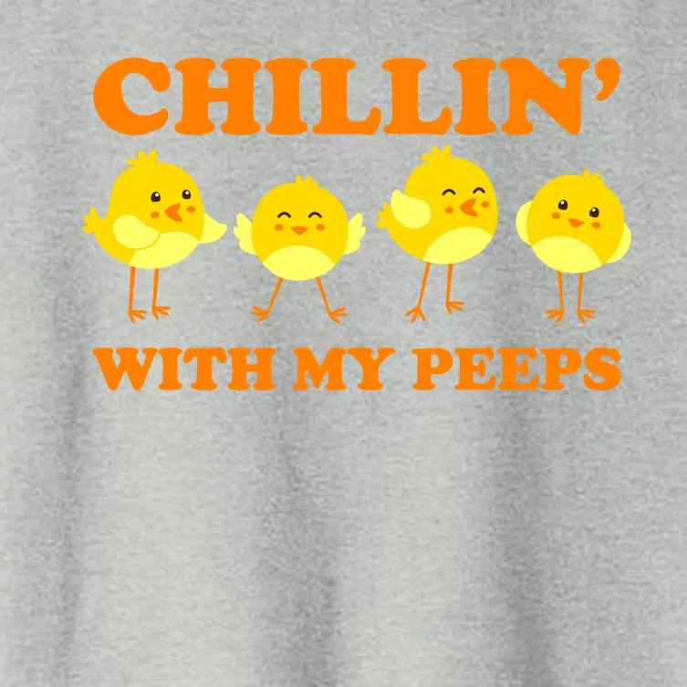 Chillin With My Peeps Funny Easter Women's Crop Top Tee