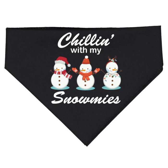 Chillin With My Snowmies Christmas USA-Made Doggie Bandana