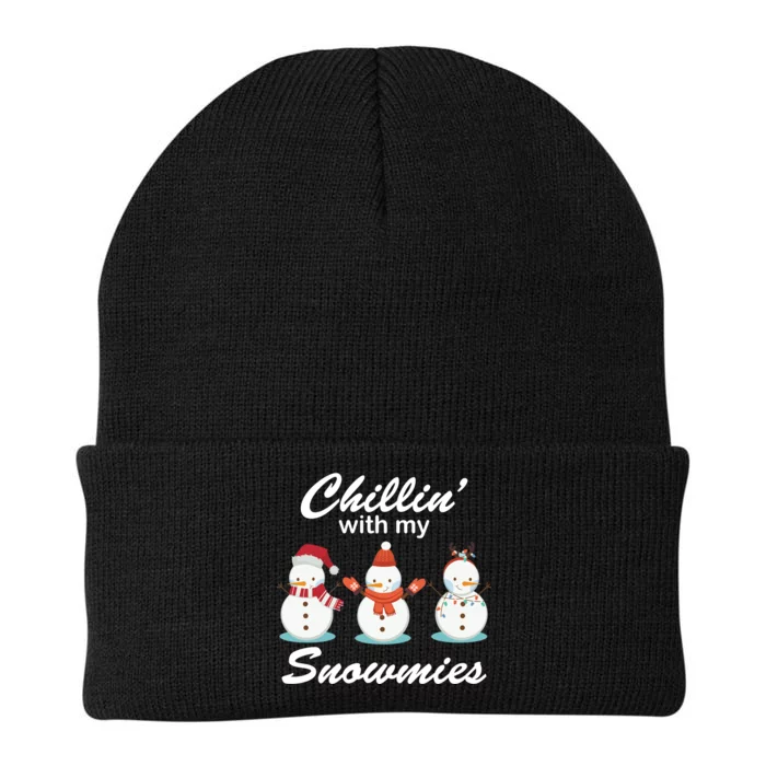 Chillin With My Snowmies Christmas Knit Cap Winter Beanie