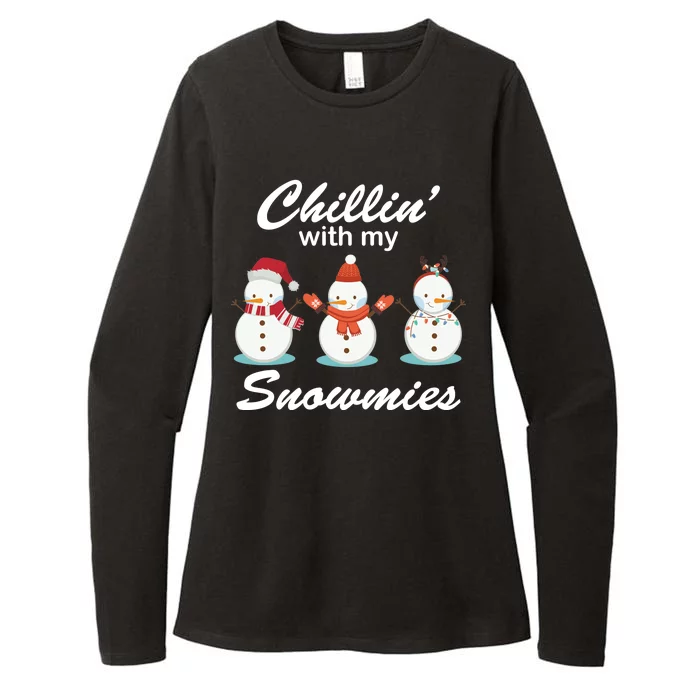 Chillin With My Snowmies Christmas Womens CVC Long Sleeve Shirt